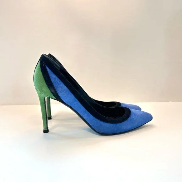 Gucci Tricolor Suede Pointed Toe Pumps – Size 36.5 - Picture 4 of 10